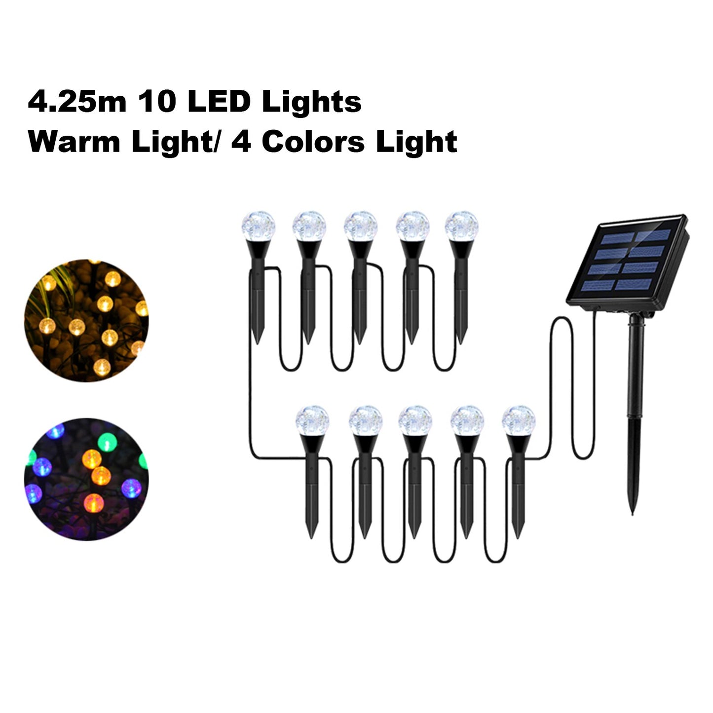 Solar String Lamps For Outdoor Garden Waterproof Lighting 4M 9M Christmas Holiday Wedding Decoration Crystal Ball Fairy Lamps