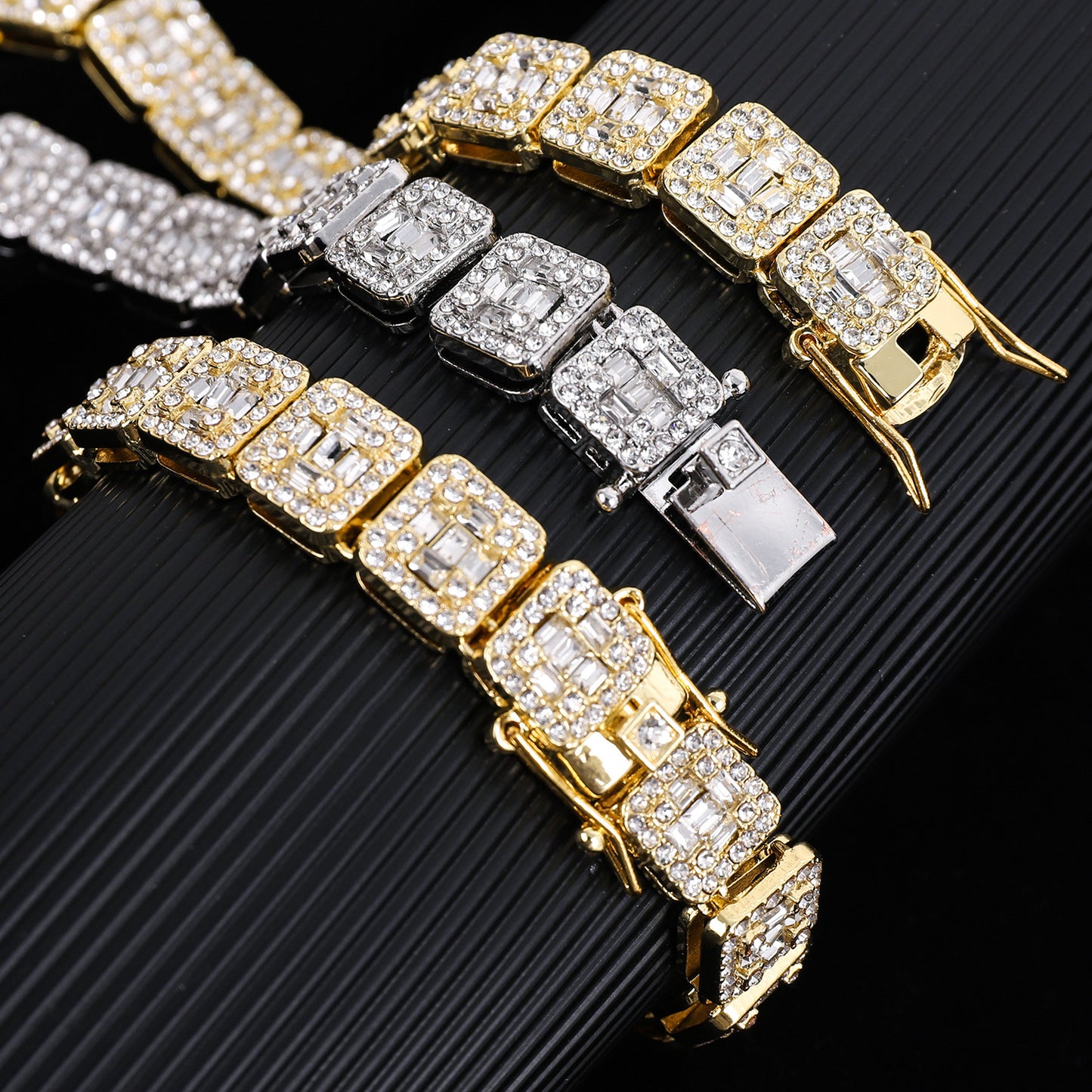 Cuban chain fashion new product square rock sugar chain 13mm necklace bracelet niche hip-hop jewelry accessories